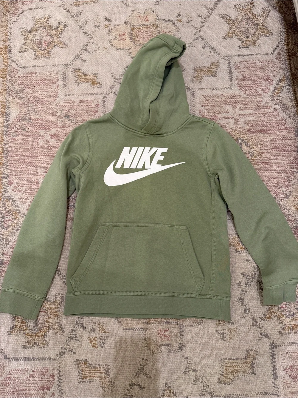 Nike Olive Green Hoodie with White Logo